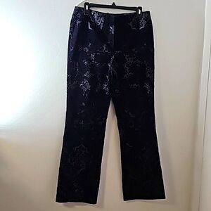 Cambio women's slacks. Size 12. Black gray print. print. Fine Corderoy.